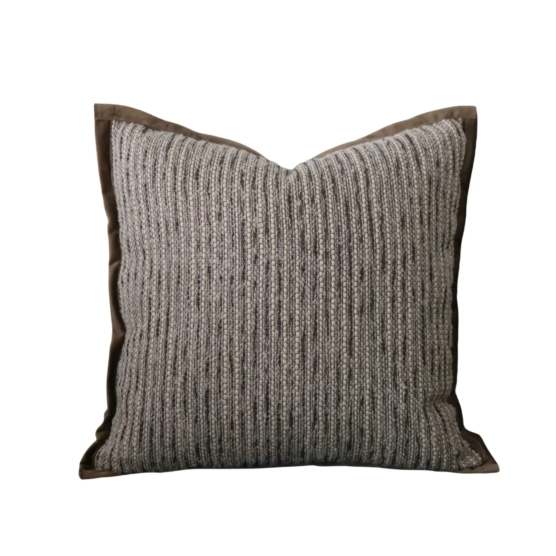 Simple striped wide-edge pillow, lumbar pillow case, cushion for sofas in the living room, pillow for model rooms.