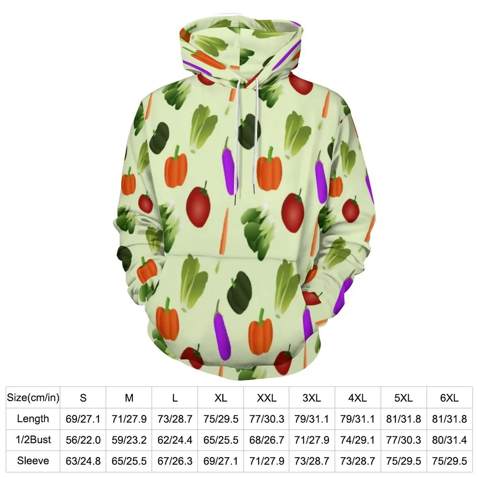 World Vegetarian Day Casual Hoodies Vegetables Print Funny Hoodie Ladies Long-Sleeve Street Wear Graphic Loose Oversized Top