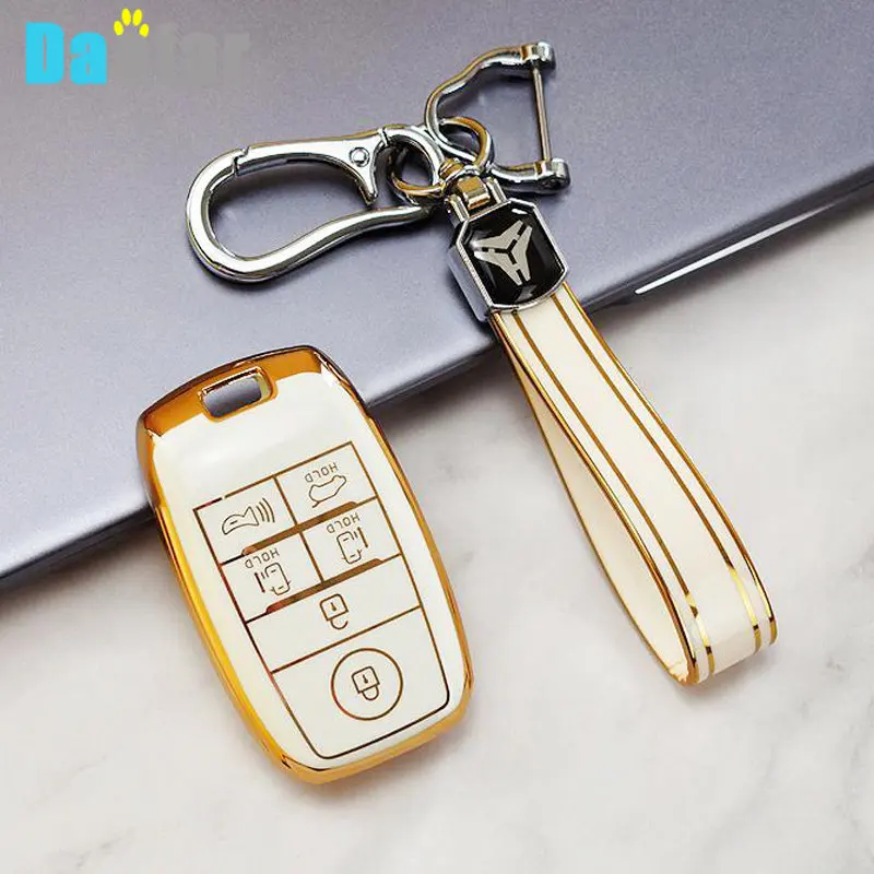 6 Buttons Soft TPU Car Key Case Cover for KIA Sorento Sedona 2020 Grand Carnival 2019 Keychain Shell Fob Holder Accessories