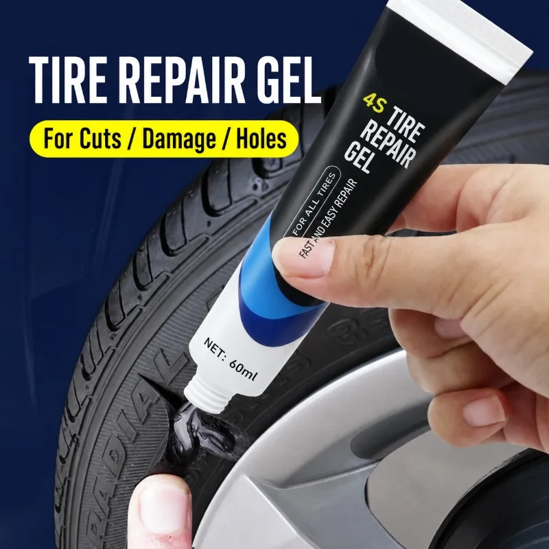 Car Tire Repair Glue Flexible Strong Adhesive Fix Sidewall Cuts Deep External Cracks Tough Side Damage Waterproof Elastic