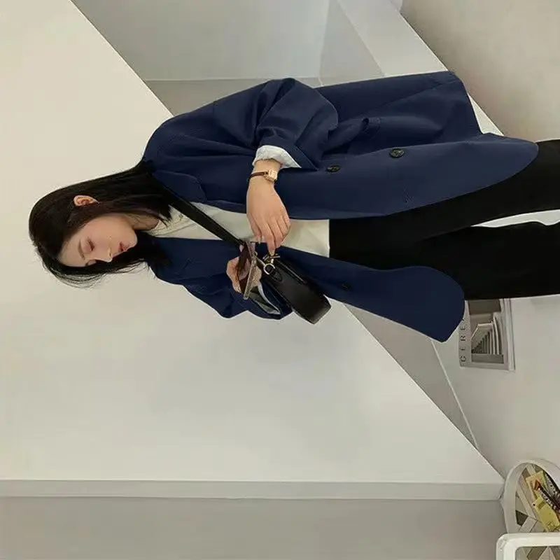 Oversize Loose Elegant Grey Blazer Women Lapel Long Sleeve Suit Jackets Autumn Winter Lady Fashion Outwear Street