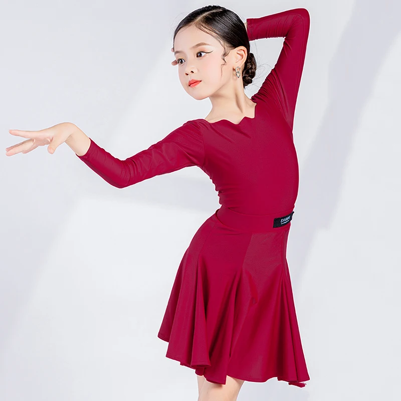 

Lolita Children Professional Latin Dance Dress Kids Girls Bodysuit Skirt Suit Ballroom Dancing Rumba Chacha Costumes