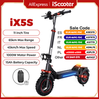 iScooter iX5S 11 inch Electric Scooter 1000W 15Ah 45km/h Off Road Powerful Electric Scooter 65KM Max Range Kick Scooters