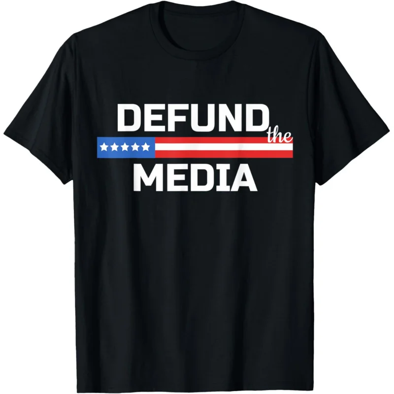 

Trump presidential election, American flag removed, media women's top T-shirt removed