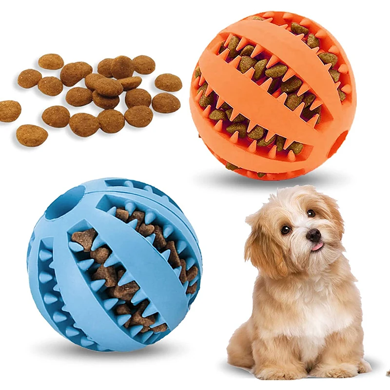 

New Pet Toys 5CM Dog Toys Interactive Elasticity Ball Natural Rubber Leaking Ball Tooth Clean Ball Cat Dog Chew Interactive Toys