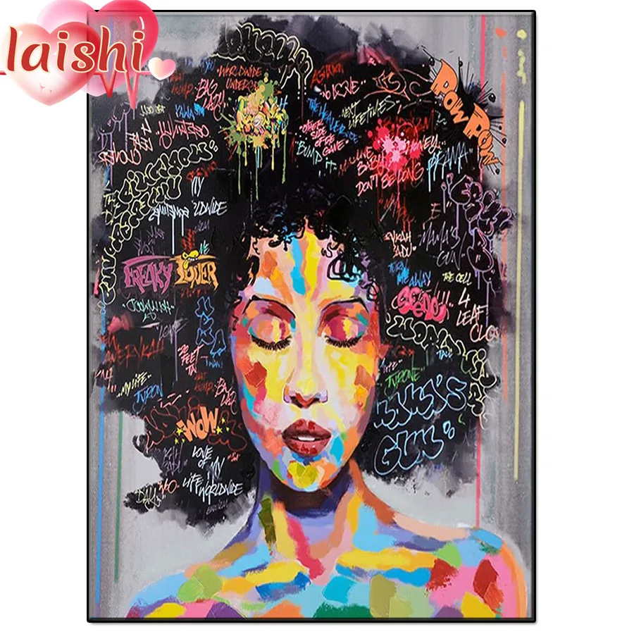 

Diamond Embroidery Doodle afro girl Cross Stitch Diamond Painting Kits Mosaic Sale Rhinestones Art Handwork Gift home decor