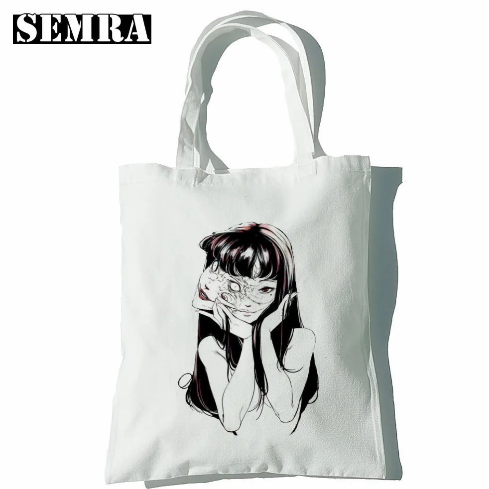 Junji Ito Tomie Shintaro Kago Women Canvas Tote Shopping Bags Girls Japan Manga Graphic Hipster Pacakge Teacher HandBag