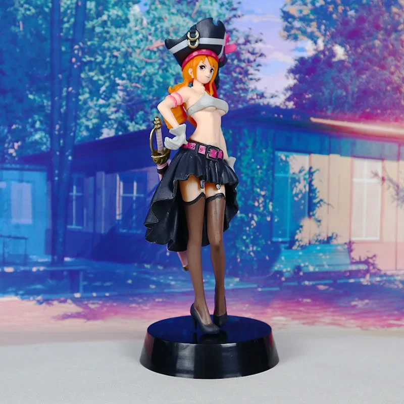 19cm ONE PIECE FILM RED Anime Standing Nautical Nami Action Figure PVC Sculpture Series Model Collection Desktop Children's Toys