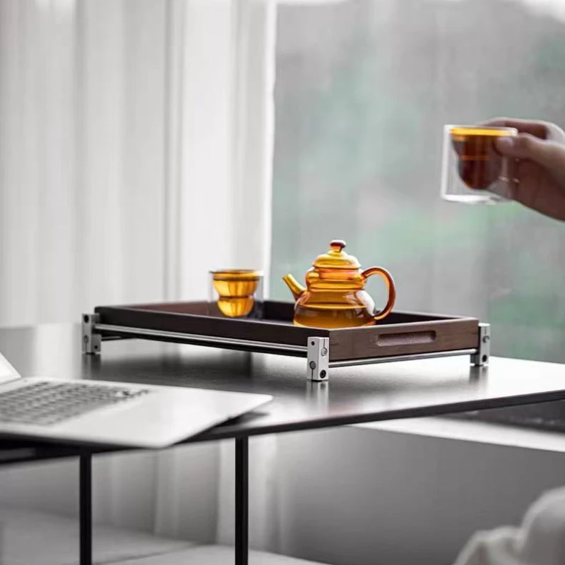 Walnut Wood Tea Tray Dessert Candy Tray Coffee Storage Board Coffeeware Teaware Dishes For Serving Tea Items Accessories Gift