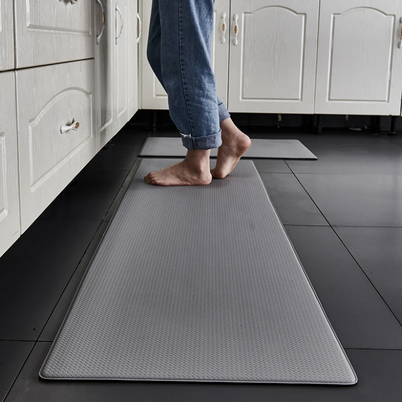 

Thickened Pvc Leather Kitchen Floor Mat Long Strip Waterproof and Oil-proof Foot Mat Bathroom Anti-skid Mat Washable Mat