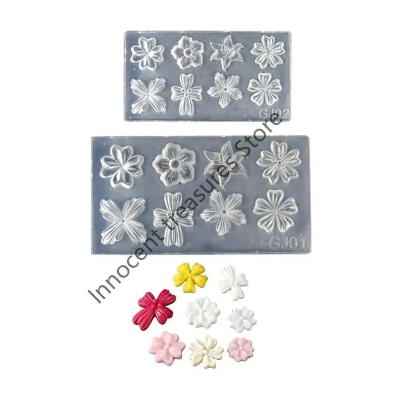 

3XUA Pack of 2 Professional Flower Art Molds Small Accessories Mold Decorative Mold for Salon Manicure Decorations