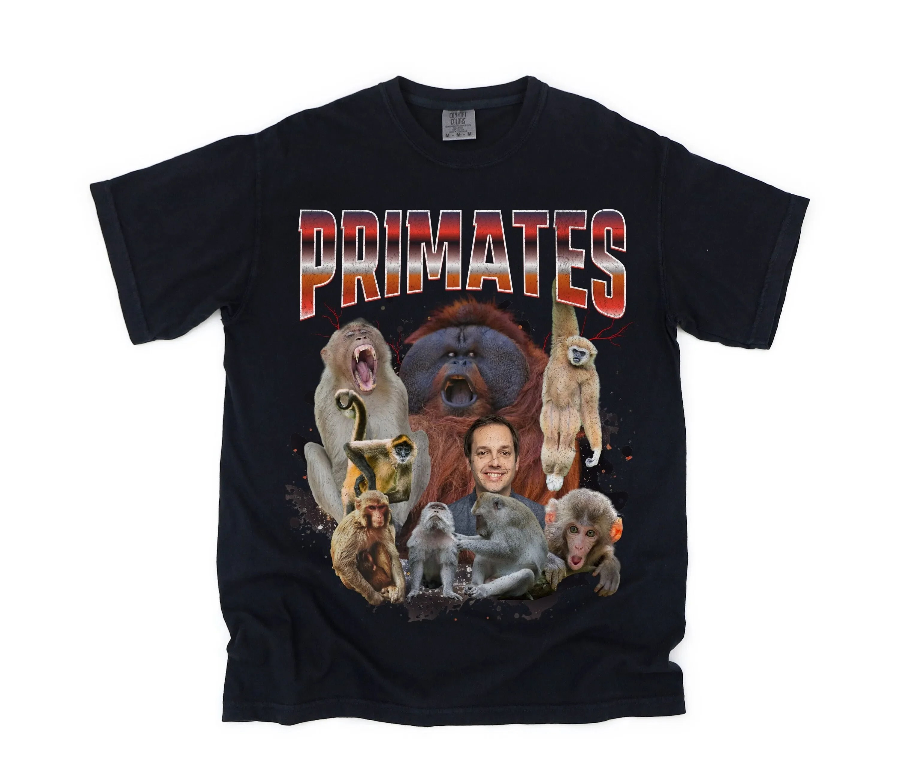 Primates Vintage Bootleg T Shirt Oddly Specific Funny Animal Weirdcore Meme Silly Stupid Y2K Gen Z