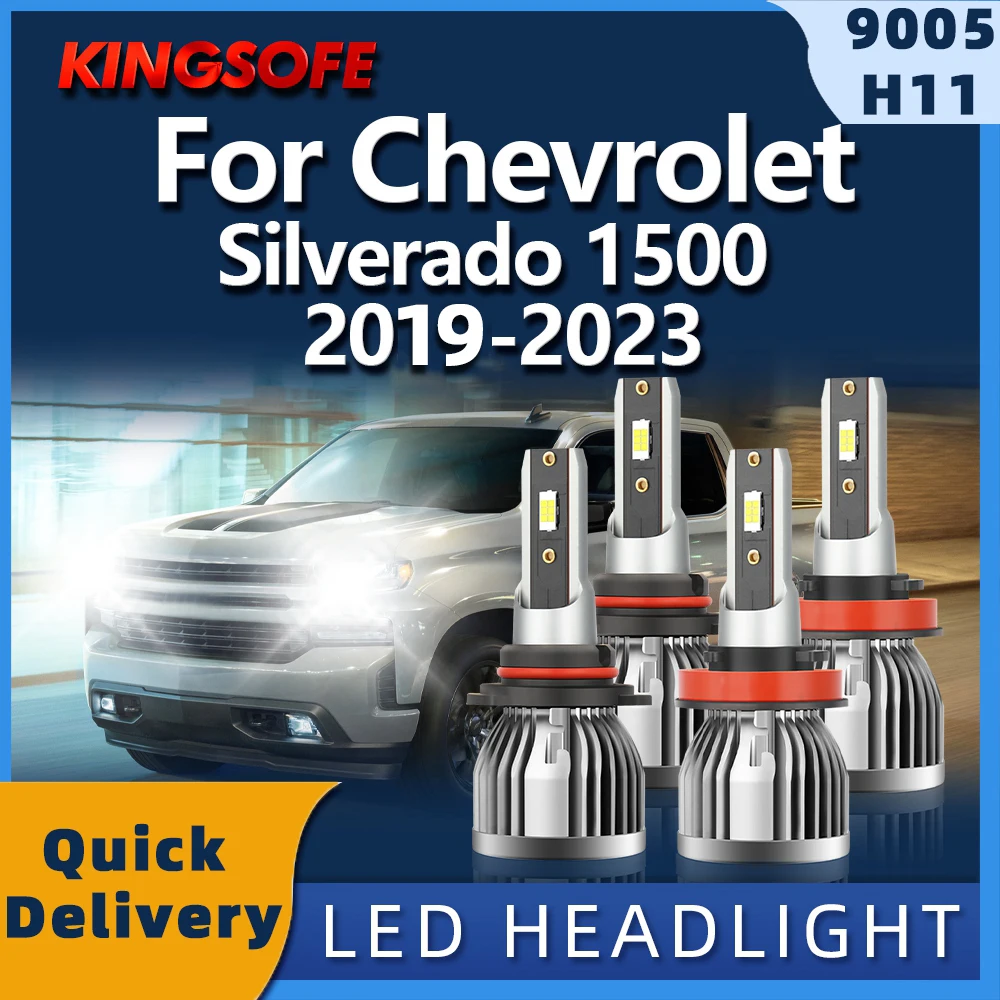 

KINGSOFE Car Headlight Blubs 110W 20000LM LED 9005 H11 6000K High Brighter For Silverado 1500 Chevrolet 2019 2020 2021 2022 2023