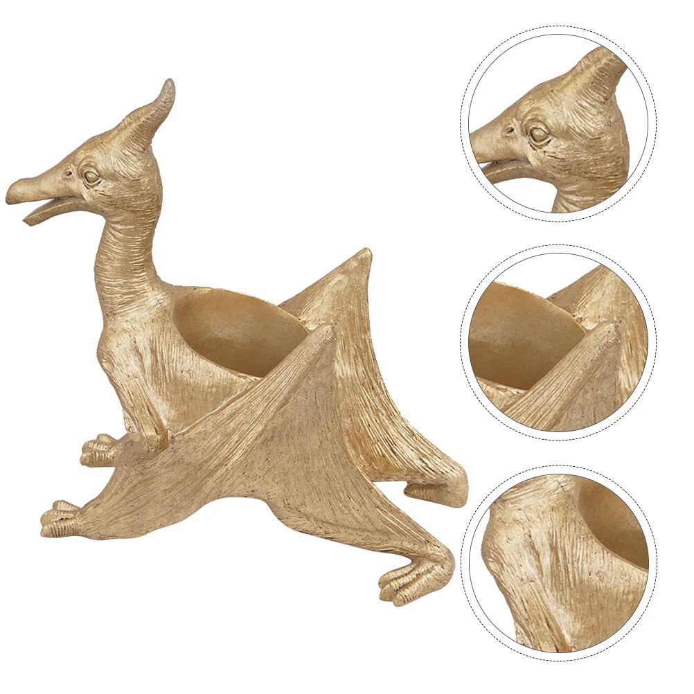 

1Pcs Dinosaur Shaped Planter Premium Resin Craft Pot for Balcony Nursery Indoor Plants Decor Golden Resin Flowerpot