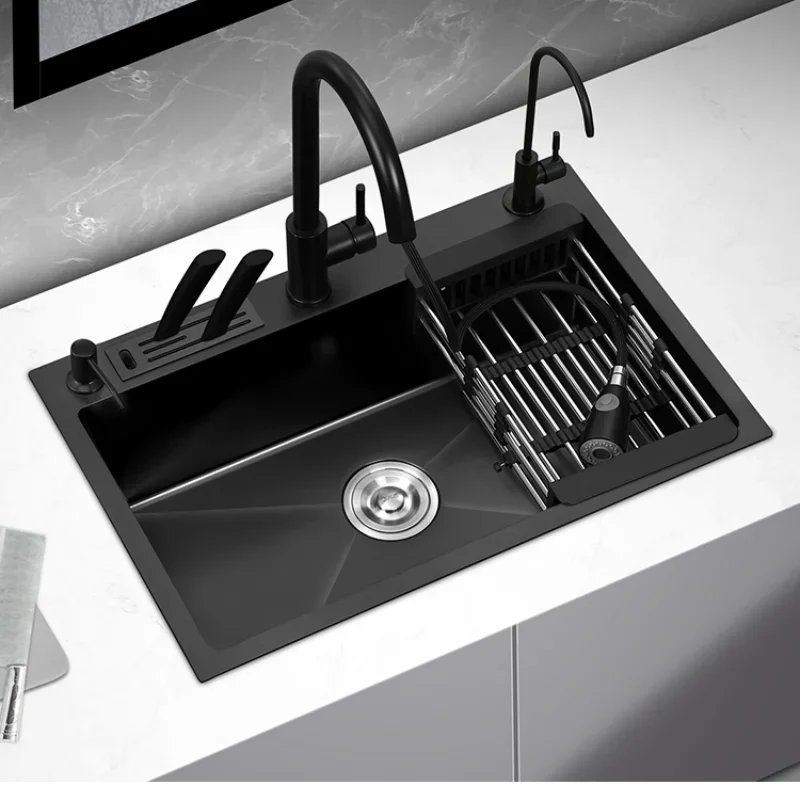 Black Stainless Steel Single Bowl Kitchen Single Sink Undermount Dishwasher  Stainless Steel Sink  Kitchen Sink