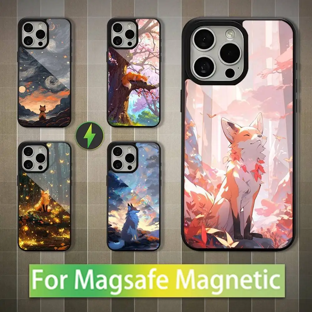 

Cute Fox Cartoon Phone Case For iPhone 16,15,14,13,12,11,Pro,Max,Plus,Mini,Magsafe,Magnetic Wireless Charging Case