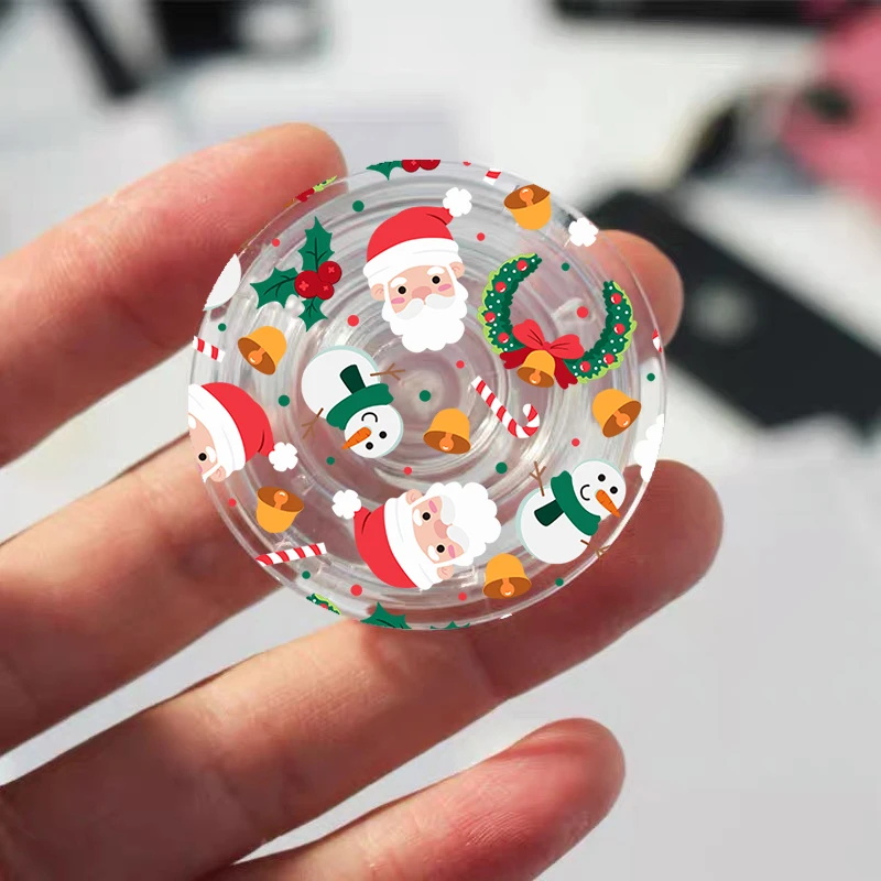 Hot Cartoon New Year Christmas Creative Santa Folding Mobile Phone Grip Stand Holder For iPhone 17 Samsung Clear Griptok Bracket - náhled 4