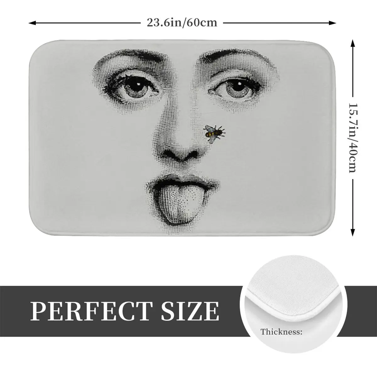 Lina Cavalieri By Piero F-Fornasetti-S Art المضادة للانزلاق ممسحة الكلمة حصيرة السجاد البساط للمطبخ مدخل المنزل الحمام مسند القدم حصيرة #2