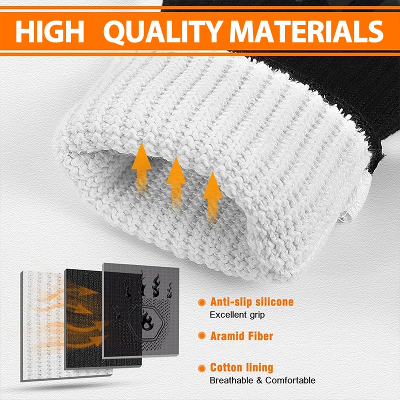 1PC / 1 Pair Oven Gloves, Oven Mitts, Heat Resistant Fireproof Non-Slip Silicone BBQ Grill Gloves for Cooking Barbecue Baking