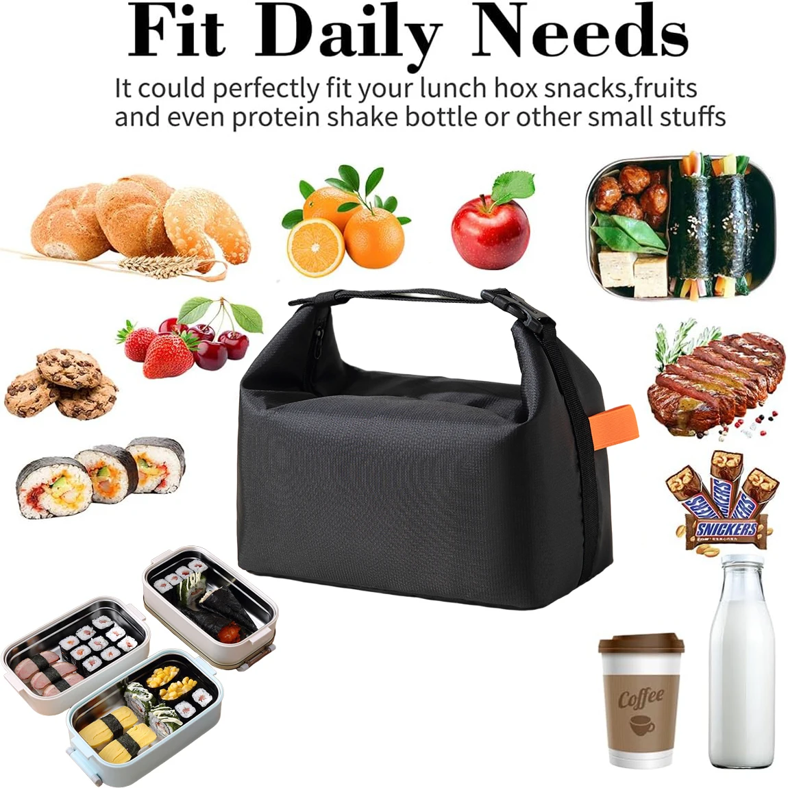 Insulated Lunch Bag Reusable Lunch Pail Bag Leakproof Insulated/Cooler Lunch Box Tote with Large Capacity for Work Office Travel
