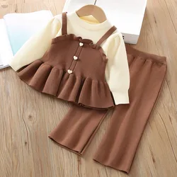 2PCS Kids Clothes Sets Girl Autumn Winter Clothing Children Suits New Baby Outfit Birthday Sweet Sets for Girls