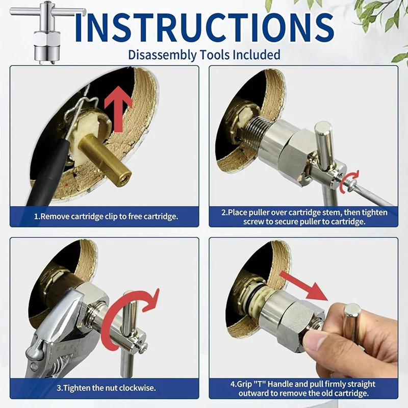 DT19 Pressure Balancing Valve Core Kit 1222 with 116653 Handle Adapter Removal Tool for Moen Tub Shower Faucet Repair