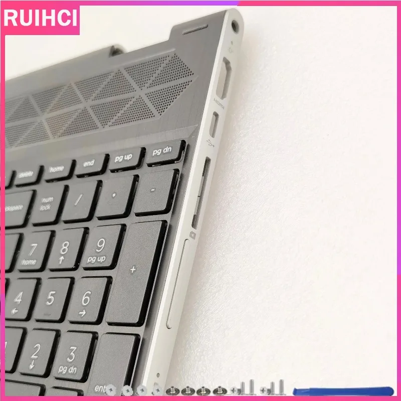 ل بافيليون X360 15-CR TPN-W132 جديد LCD الغطاء الخلفي Palmrest العلوي لوحة مفاتيح الكمبيوتر المحمول استبدال L20848-001 L22454-001