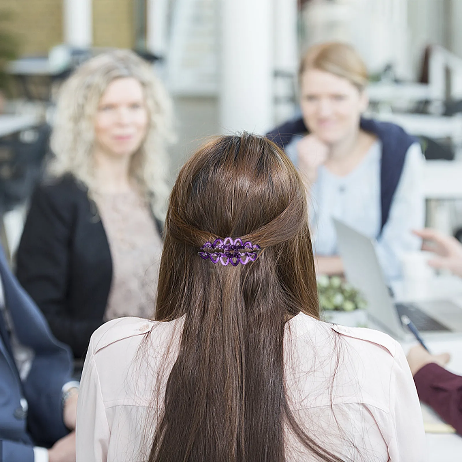 

4Pcs Hollow Hair Claw Clip Acrylic Women Jaw Clamp for Thick Hair Updo Styling Shower Bath Home Daily Use Accessory