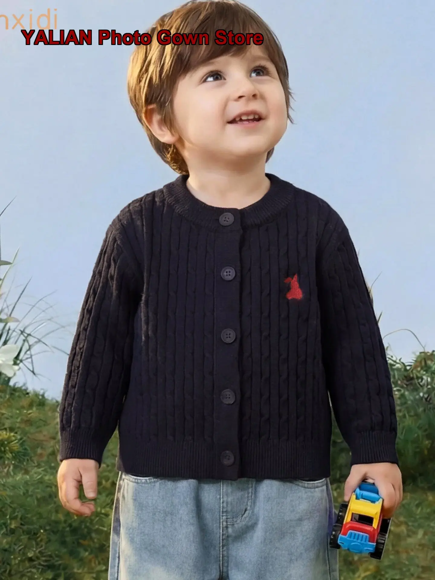 Boys Cardigan Autumn 2026 New Knit Cardigan Baby Boy Wool Coat Spring Autumn Top Little Kids