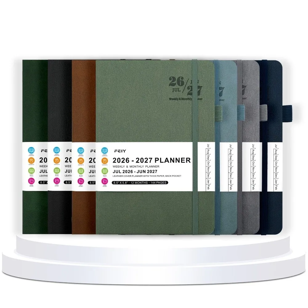 

A5 2026-2027 Schedule Book Simple English Agenda Planner Notebook Thick Paper Convenient Time Management Planner Goals Setting