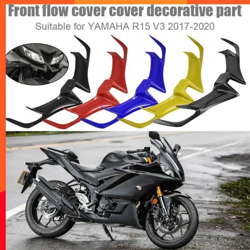 Motorcycle Front Fairing Winglet Wing Cover Trim For YAMAHA YZF R15 V3 2017 2018 2019 2020 2021 Shark Fin Beak Moto Accessories image 2
