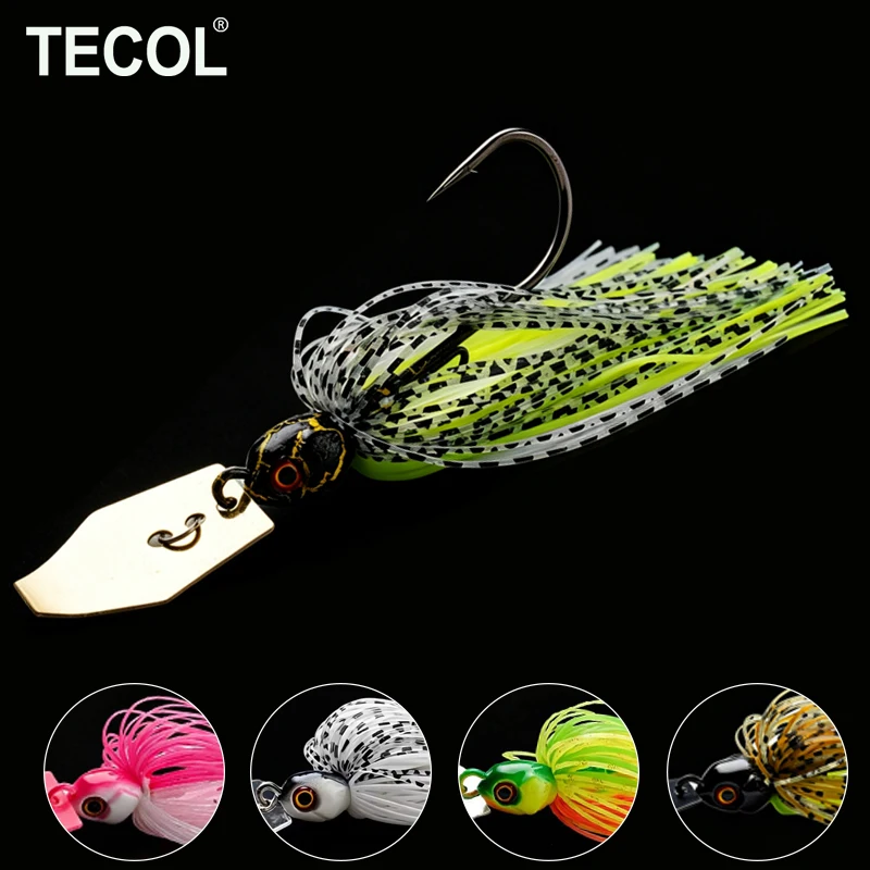 Señuelo TECOL 7G Chatterbait con cuchilla giratoria, tipo cuchara, de goma, con anzuelo crank para pesca de lubina y lucio en agua dulce