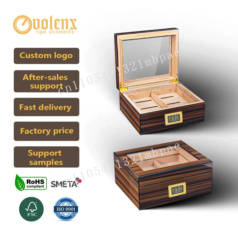 

Spanish cedar cigar humidifier, with hygrometer, with shelf, for storing cigars, with humidifier, large capacity portable