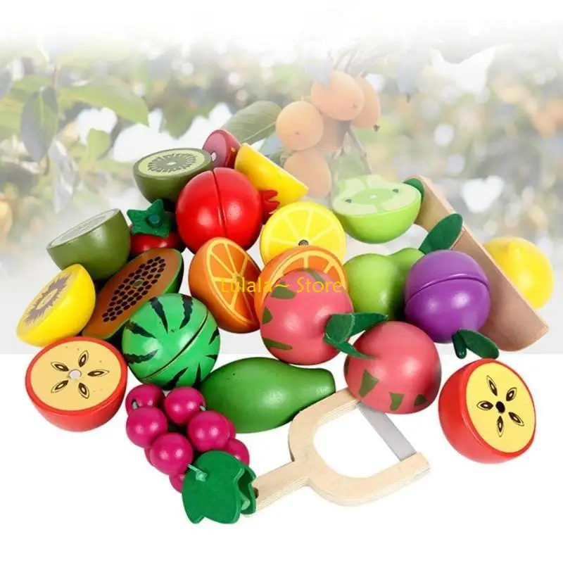 Y4QA – modèle Fruits légumes en bois, jouet pour couper des aliments, 1 ensemble, jouet simulation, jouet interactif