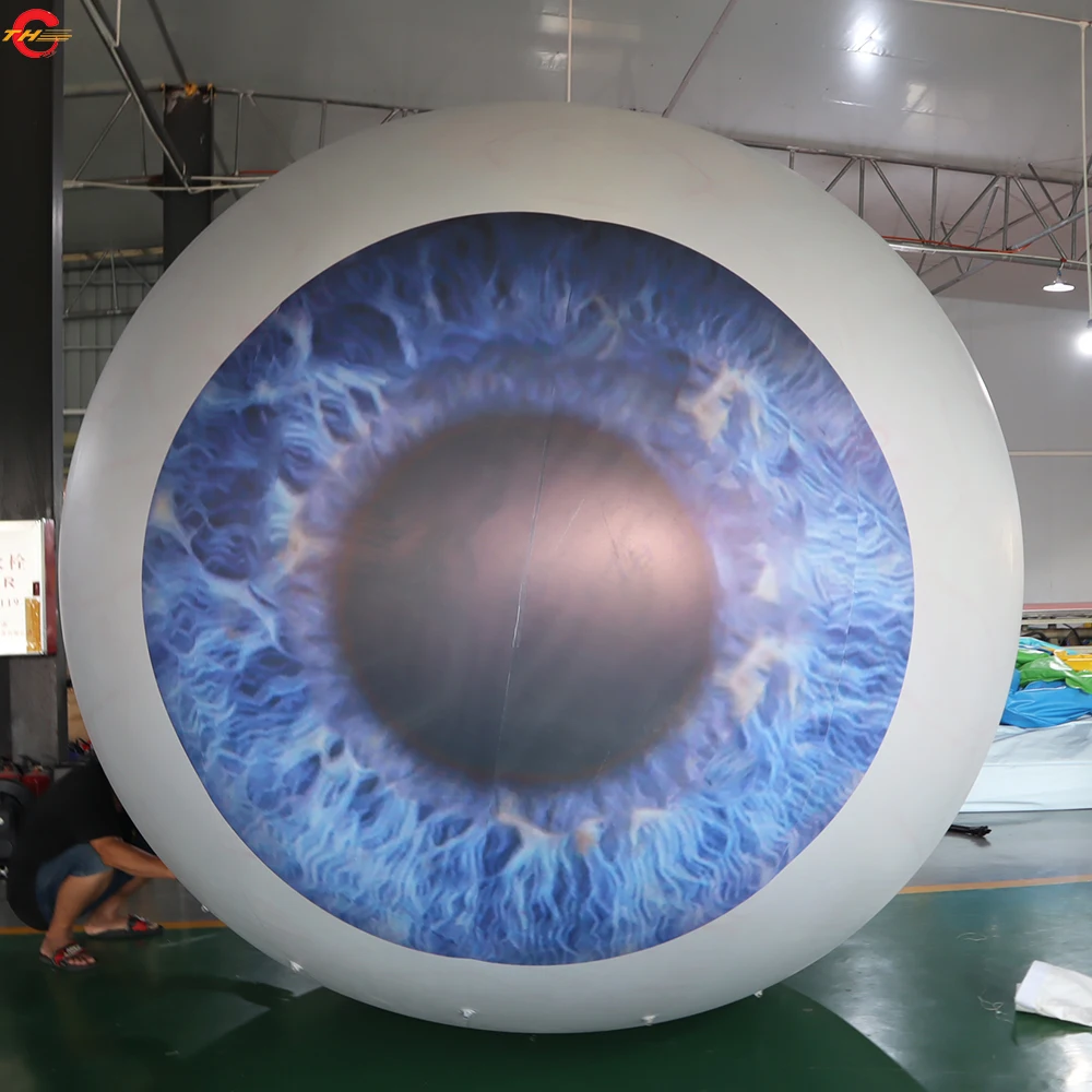 Fast Air Shipping Roof Hanging 1.5m dia Inflatable Eye Ball Balloon for Halloween Decoration