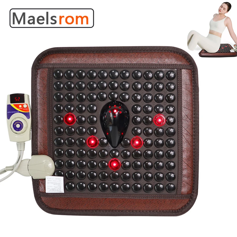 Jade And Tourmaline Square Massage Pad With Infrared Heating Function Photon Therapy To Relieve Muscle Pain And Maintain Warmth