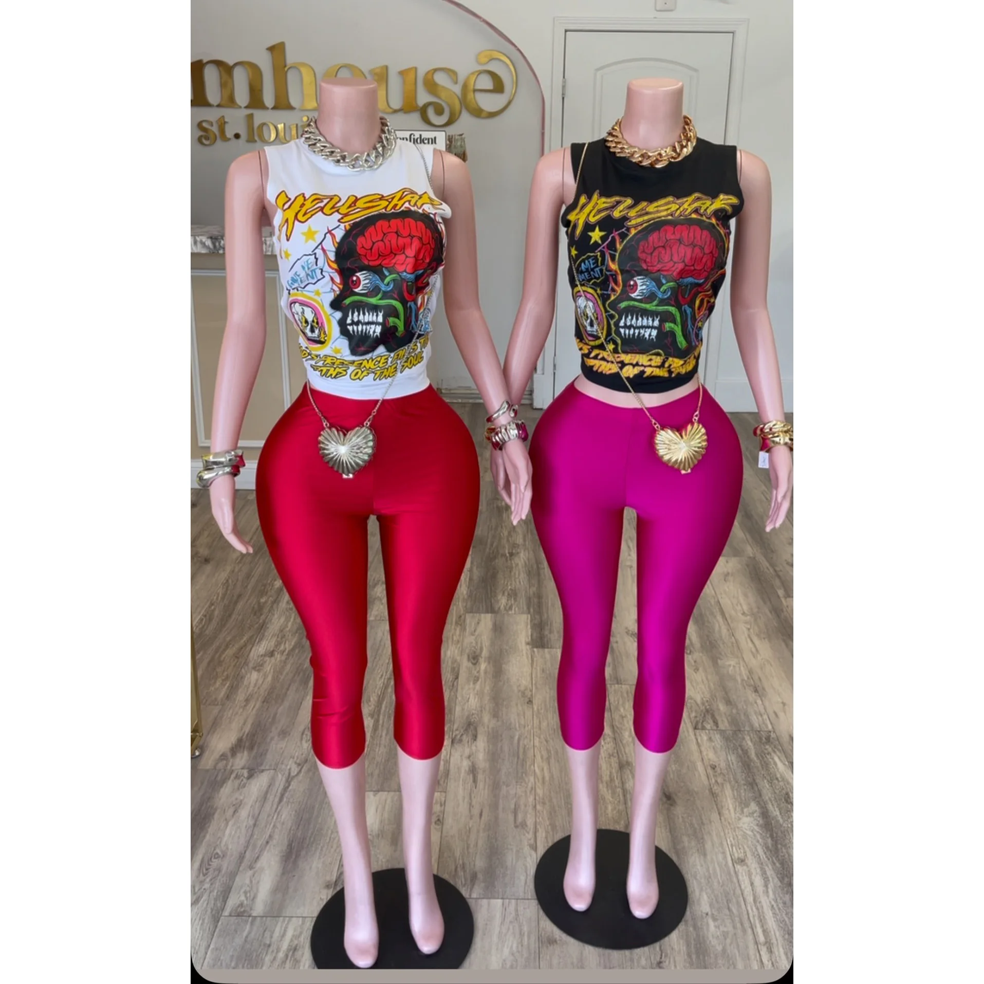 

Sexy Graphic Tops 2 Piece Pant Set Outfits Y2K Streetwear Women Fashion Designer Tracksuit Crop T Shirts Tops Two Piece Sets