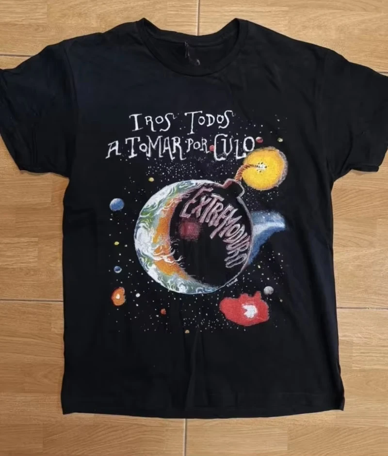 Camiseta Retro con Diseño Único de Música Rock Extremaduro para Hombre, Camiseta Estampada, Estilo Urbano, Casual, Cómoda para el Día a Día