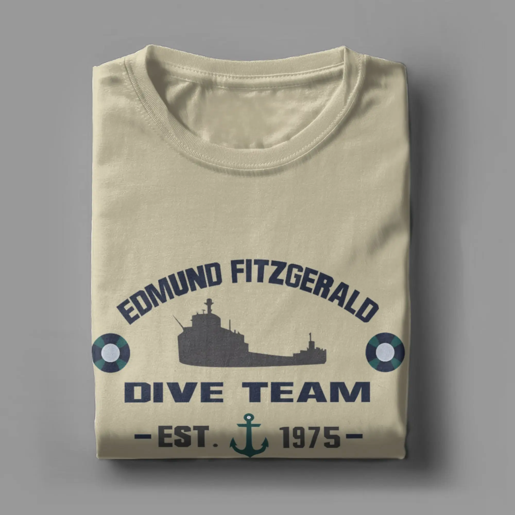 تي شيرت غير رسمي الصيف إدموند فيتزجيرالد موضة تي شيرت السفينة العظيمة القطن تي شيرت الرجال الجمالية شعار مخصص قصيرة الأكمام #4