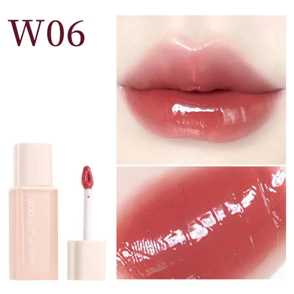 6色の小さなアイスキューブミラーリップグロス — 長持ちする輝きのあるリップグロス、学生向け、肌を明るくするヌードリップスティック
