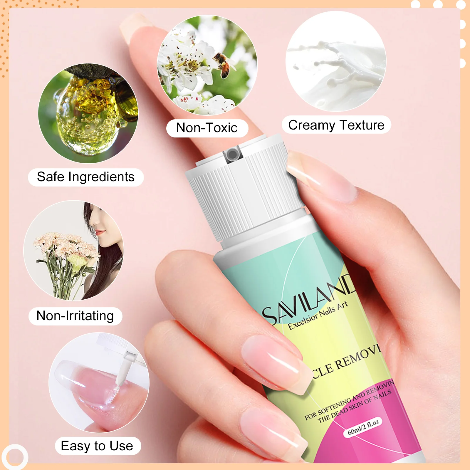 مجموعة أدوات إزالة الجلد الميت من سافيلاند 2.03 أونصة مع قراص/دفع/تراكم - مجموعة مانيكير احترافية هدايا عيد الميلاد لها.