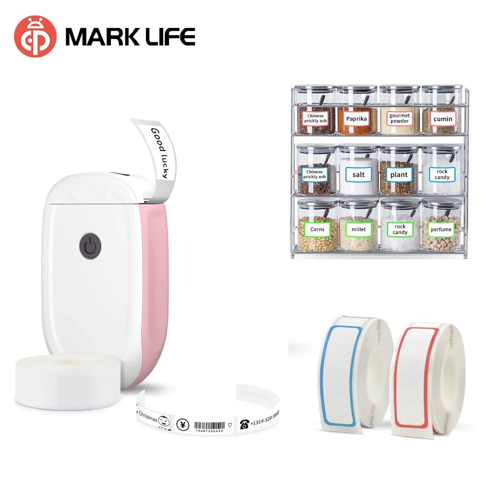 Marklife P11 Wireless Pocket Portable Thermal Label Printer Fast Printing Use For Home Office School Compatible With Android IOS