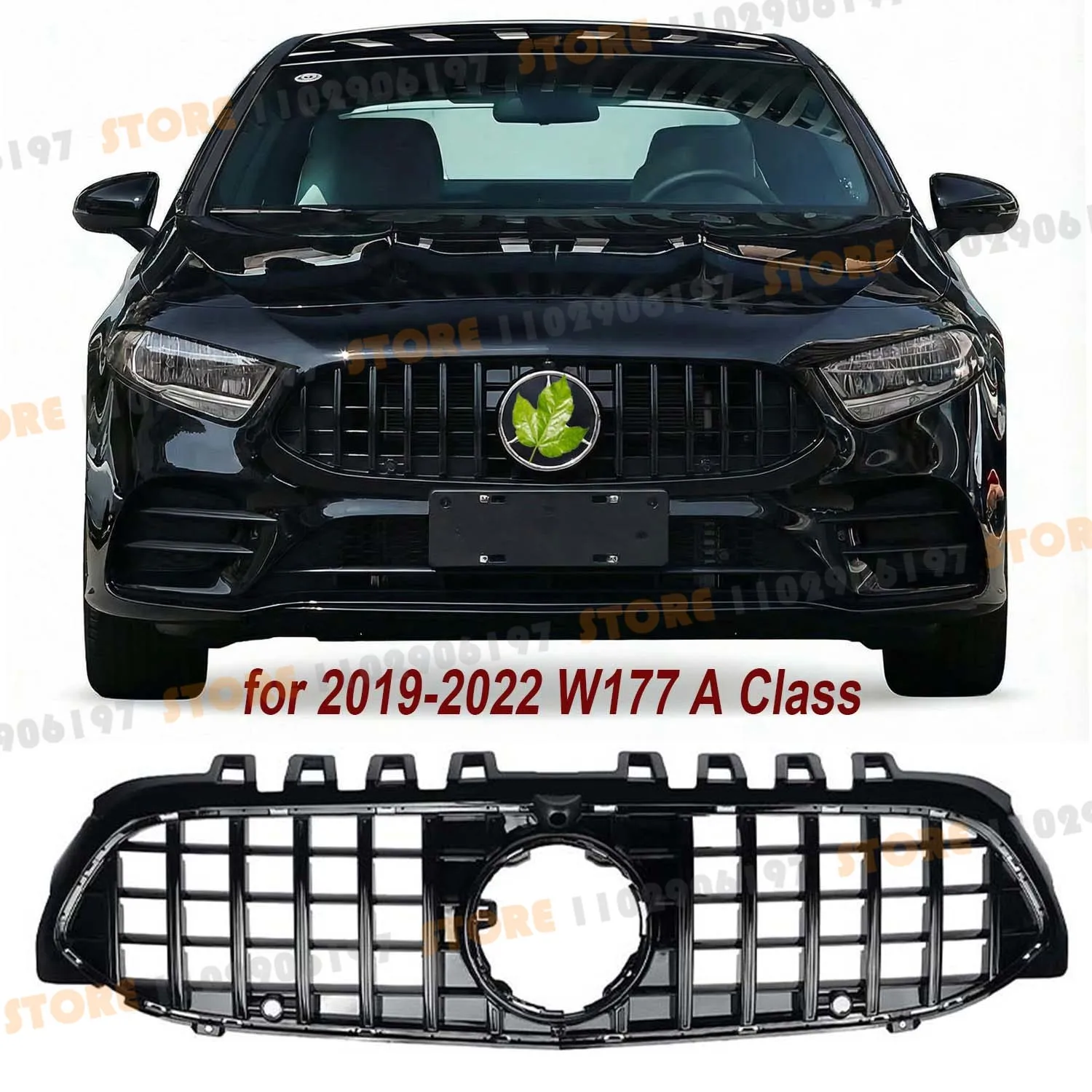 

for 2019-2022 W177 A Class Mercedes Benz A180 A200 A220 A250 A35 A45 GT Front Bumper Mesh Grille Radiator Grid Racing Grill