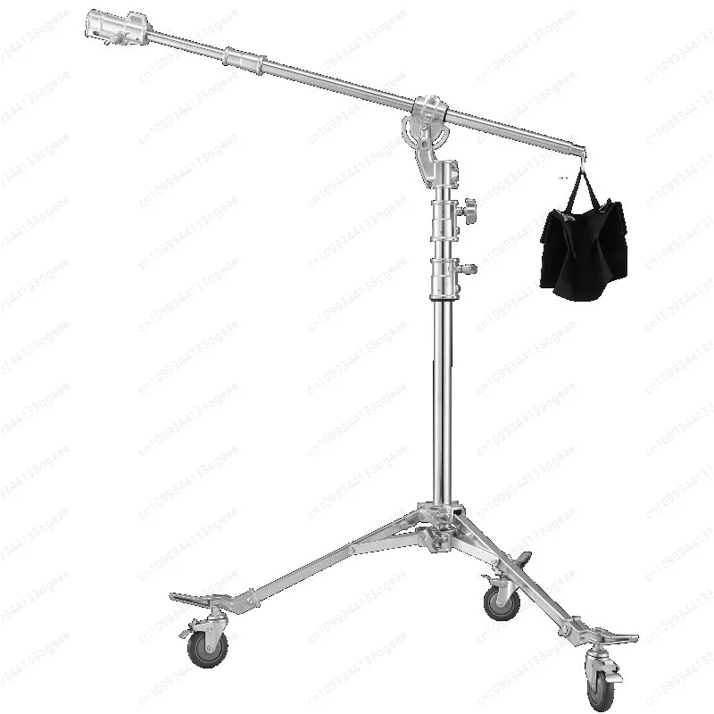 LS-M6 Stainless Steel Heavy Duty Adjustable Lamp Stand With Wheels and Arms