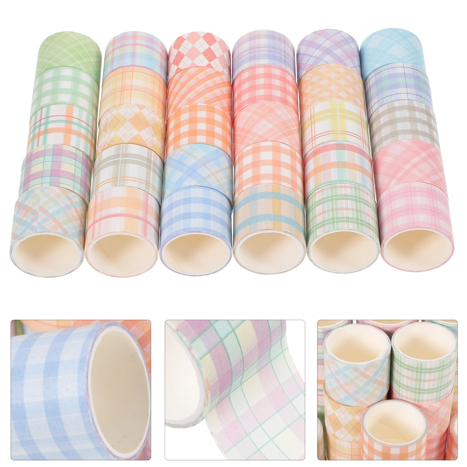 

30 Rolls Thin Washi Tape Checkered Decor Stickers Scrapbook Craft Supplies Washi Tape Kawaii Journal Adhesive Art