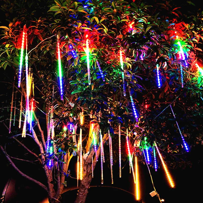 30/50cm 8 Tube Meteor Shower Rain LED String Lights ghirlanda di strada per decorazioni per alberi di natale all'aperto matrimonio fata giardino