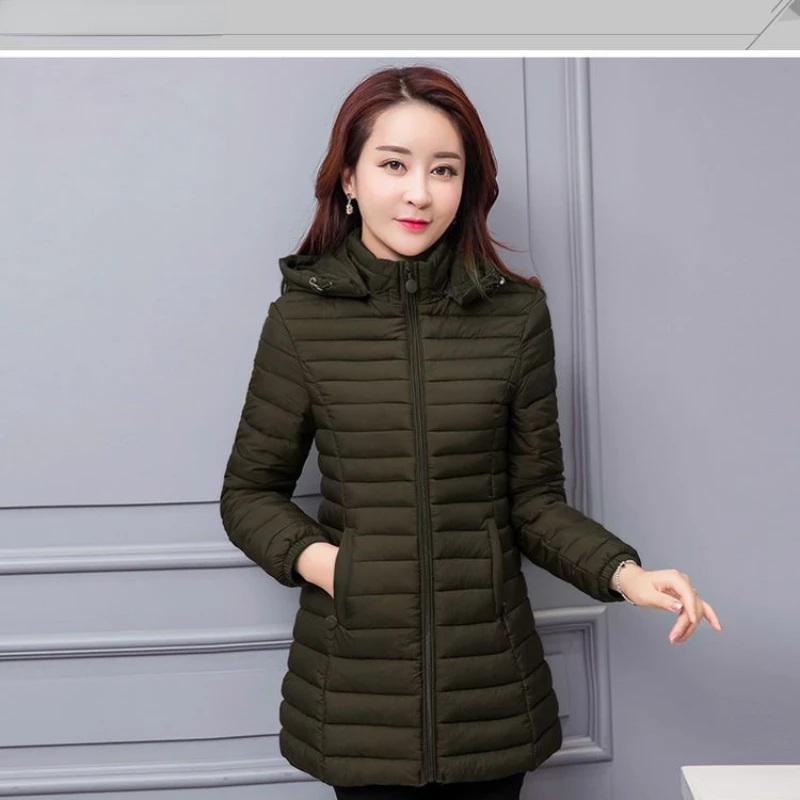 

2023 New Women's Down Cotton Parkas Winter Jacket Coat Thick Long Coats Female Fashion Hooded Padded Outerwear