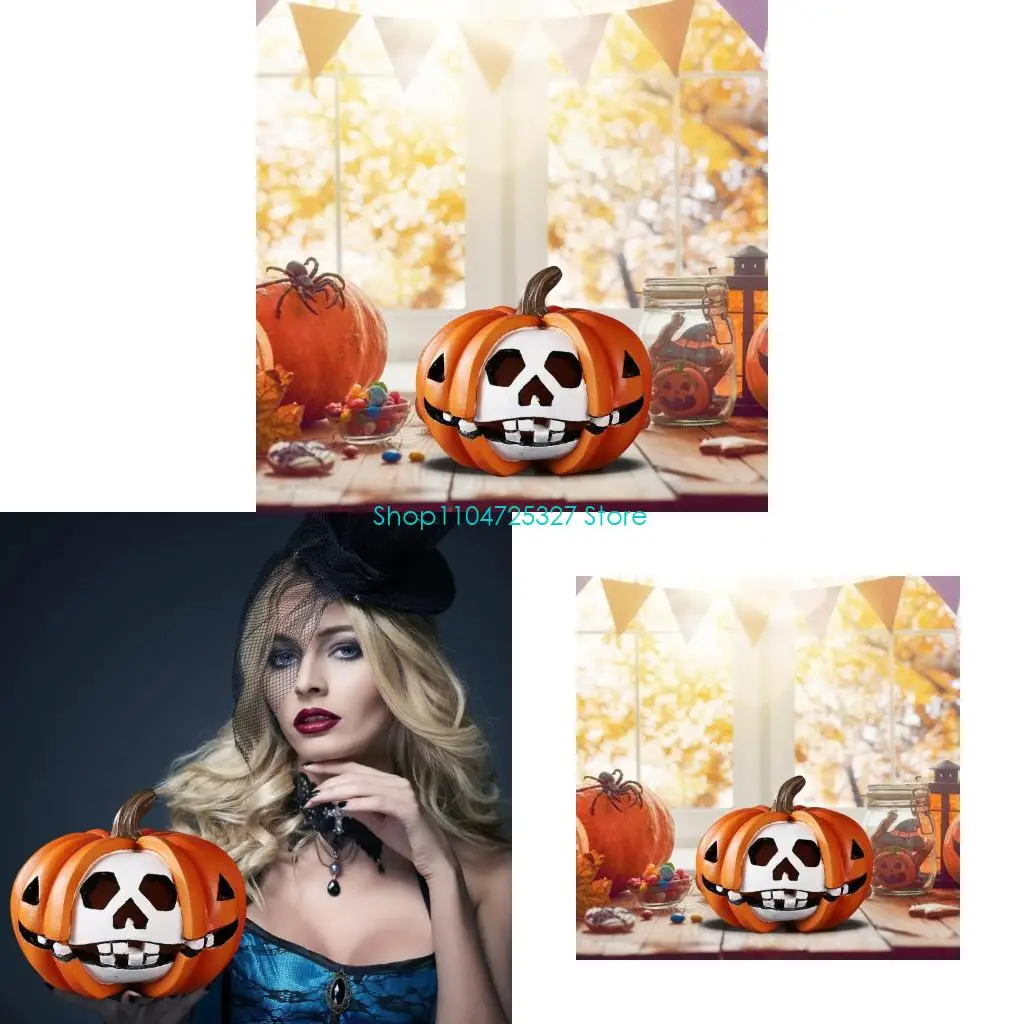 D8KF Halloween O Lantern Pumpkin Decorations for Front Porch,Table Centerpieces