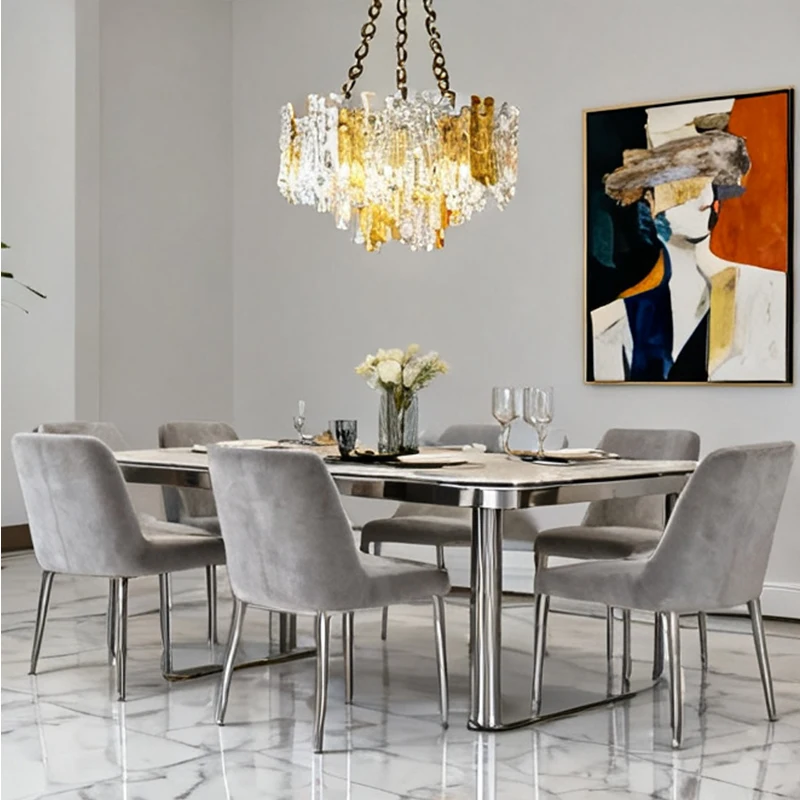 Modern Luxury Ice Murano Glass Chandelier, Handmade Crystal Bar Pendant Led Light for Living Room, Dining Room, Bedroom Lamps
