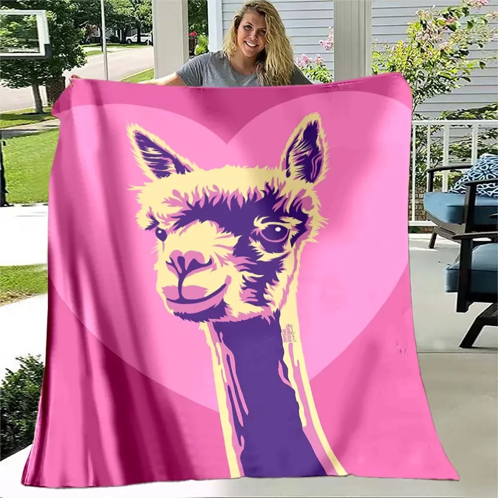 

Sofa Decor Voor Bedden Super Zachte Warme Deken Sprei Kids Teen Gift Grappige Alpaca Dier Patroon Flanel Gooi